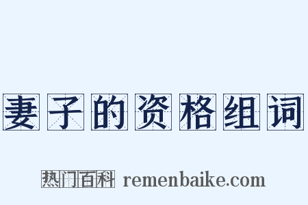 妻子的资格组词是什么意思的图片
